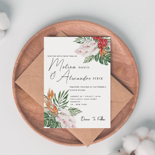 Bohemian Pampas Gras Blumen Hochzeit  Einladung