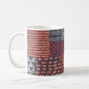 Bohemian Patchwork: nahtloses, handgezeichnetes De Kaffeetasse