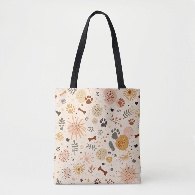 Bohemian Pet Carrier Tote | Terracotta Paw Prints Tasche (Vorderseite)