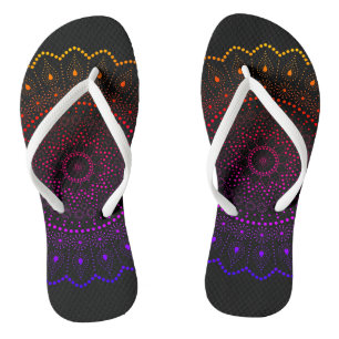 Bohemian Regenbogen Mandala Punktmuster Flip Flops