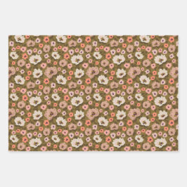 Bohemian romantic floral wedding shower geschenkpapier set