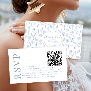 Bohemian Rustic Garden Wedding RSVP QR cartes de c