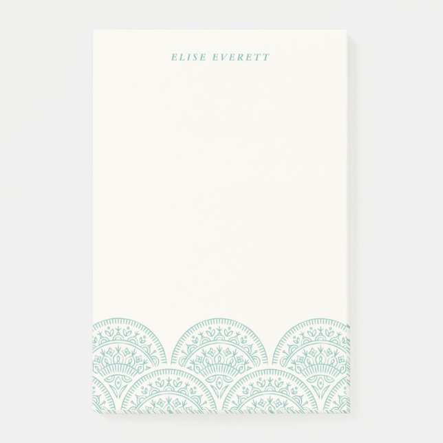 Bohemian Scallops Custom Post-It - Jade Klebezettel (Vorderseite)