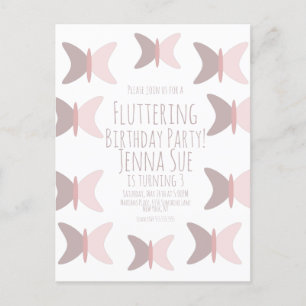 Bohemian Schmetterling Pastell Rosa Geburtstagsein Postkarte