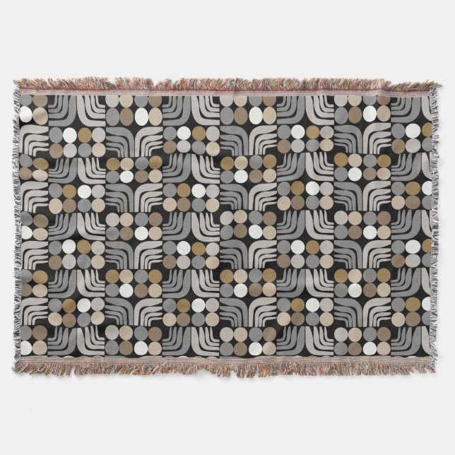 Bohemian Schwarz Grau Decke (Vorderseite)