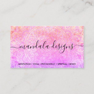 Bohemian Spiritual Rosa Mandala Boho Visitenkarte
