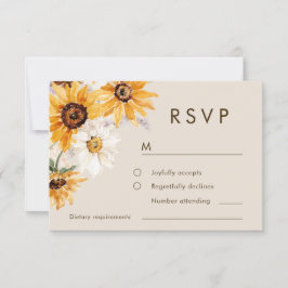 Bohemian Sunflower Wedding  RSVP Karte