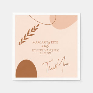 Bohemian Tan Braune Hochzeitspaare Dankeschön Serviette