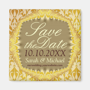 Bohemian Vintage Damask Spitze Save the Date Magne Magnet