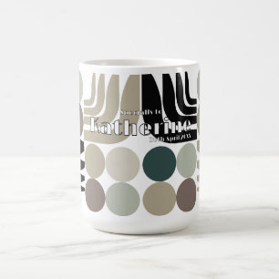 Bohemian Weiß Schwarz Grau Kaffeetasse