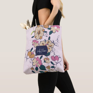Bohemian Wiese Blumen Skizzenstil Tasche