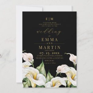 Bohemianische Aquarell-Calla-Lilien-Hochzeit Einladung
