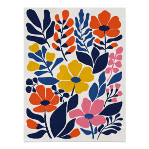 Bohemianische Blüten im modernen Stil der Mitte de Poster
