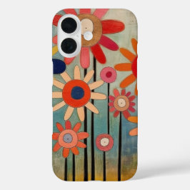 Bohemianische bunte Blumen iPhone 16 Hülle