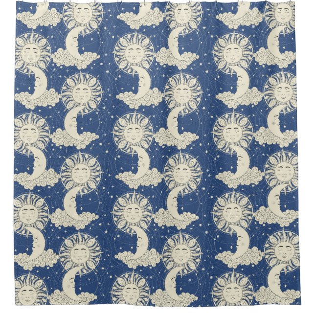 `bohemianische Träume blau Duschvorhang (Vorderseite)