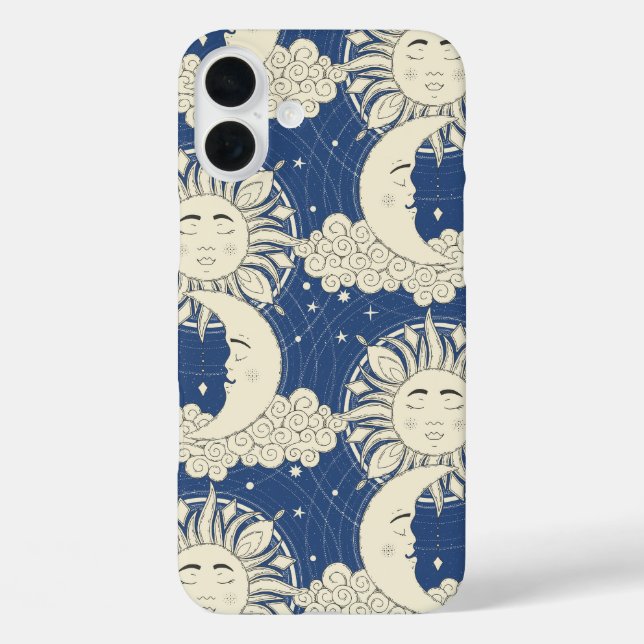 bohemianische Träume blau iPhone 16 Plus Hülle (Rückseite)