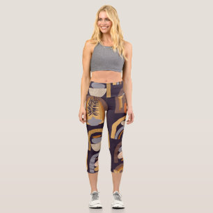 Bohemisch Abstrakt: Minimalistischer Vintager Char Capri Leggings