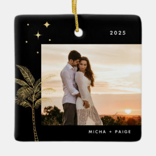 Bohemisch Beach Palm Tree Foto Keramik Ornament