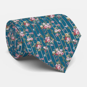 Bohemisch-blau-rosa rote Blumenmuster Moderne Stre Krawatte