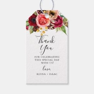 Bohemisch Blooms Wedding Vielen Dank Geschenkanhänger