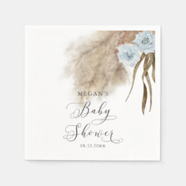 Bohemisch Blue Pampas Grass Baby Dusche Serviette
