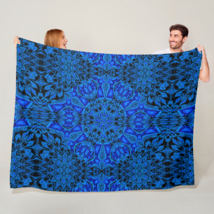Bohemisch Blue Peony Vintag Pattern Gemütlich Fleecedecke