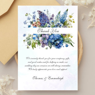 Bohemisch Blue Violet Watercolor Vielen Dank Dankeskarte