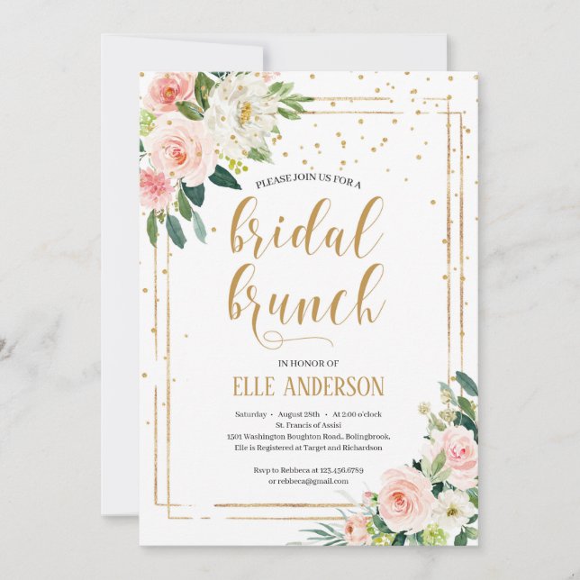 Bohemisch boho Bridal Brunch Boho Einladung (Vorderseite)