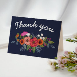 Bohemisch Bouquet - Navy Blue Vielen Dank Dankeskarte