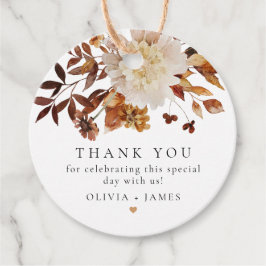 Bohemisch Burnt Orange Fall Floral Vielen Dank Geschenkanhänger