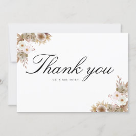 Bohemisch-Chic-Blumenhochzeit Dankeskarte