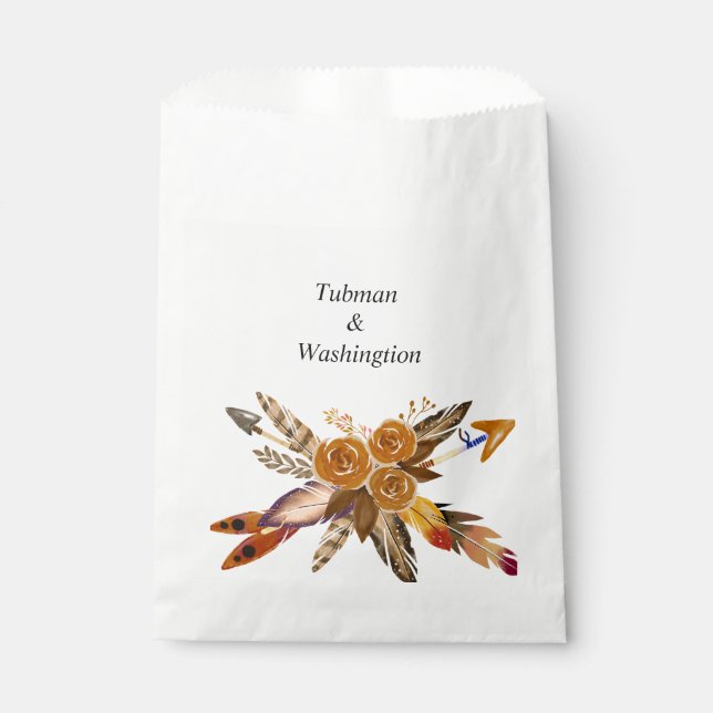 Bohemisch Chic Floral Gastgeschenk Hochzeit Tasche Geschenktütchen (Vorderseite)