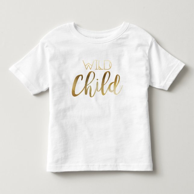 Bohemisch Chic Wild Child | Tribal Gold Foil Kleinkind T-shirt (Vorderseite)