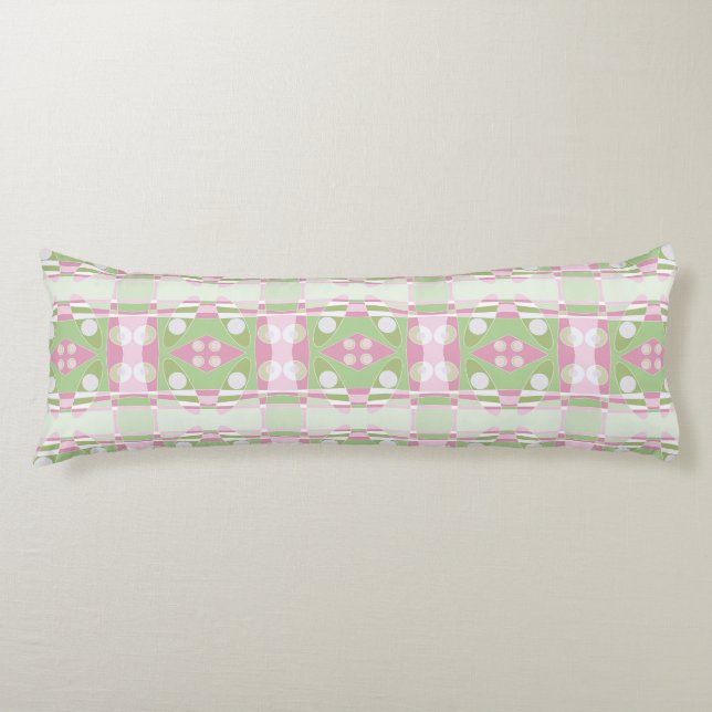 Bohemisch Chintz 19 Pastellgrün Rosa Weiß Seitenschläferkissen (Vorderseite)
