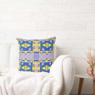 Bohemisch Chintz 75 Gelb Rosa Blau Kissen
