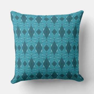 Bohemisch Chintz Illustration Micro Aquamarin Blue Kissen