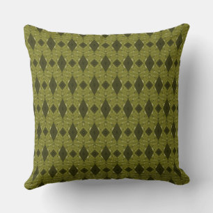Bohemisch Chintz Illustration S Olive Green Kissen