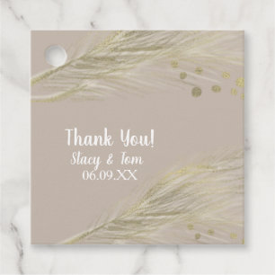 Bohemisch danke Pampas Gold Natural Geschenkanhänger