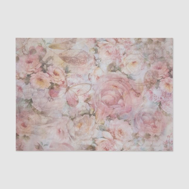 Bohemisch erröten Blumentypographie der rosa Seidenpapier (Vorderseite)