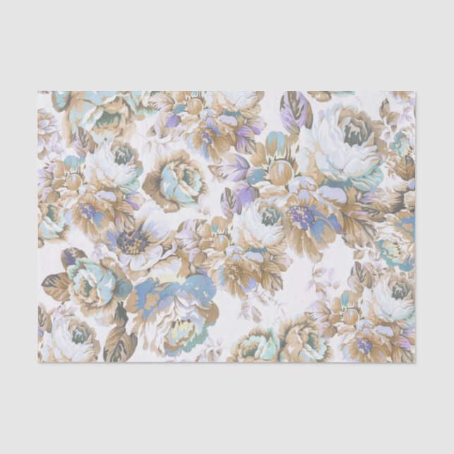 Bohemisch erröten die braunen aquamarinen Blumen Seidenpapier (Vorderseite)