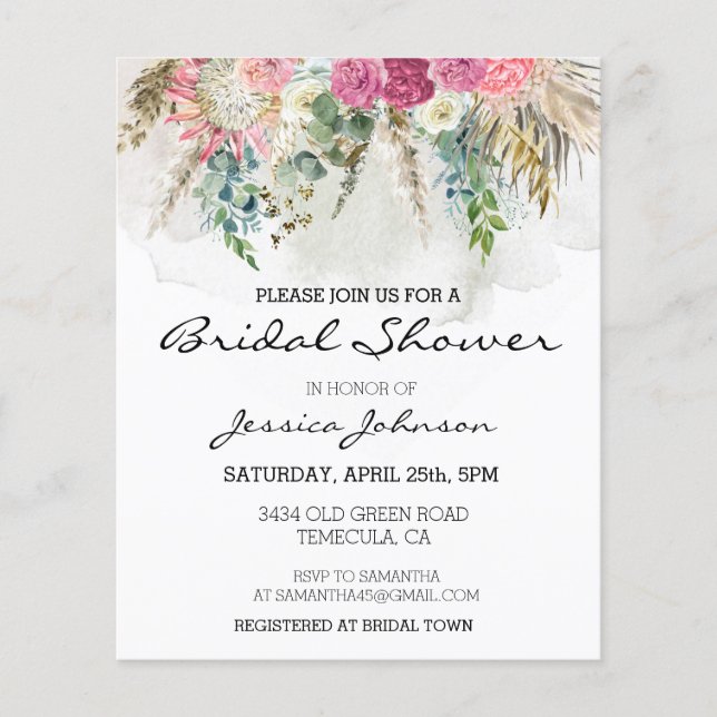 Bohemisch Eukalyptus Floral Bouquet (Vorderseite)