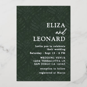 Bohemisch Evergreen Fern Moderne Minimalistische H Folieneinladung