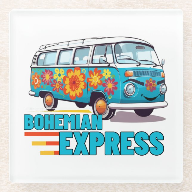 Bohemisch Express.w-min Glasuntersetzer (Vorderseite)