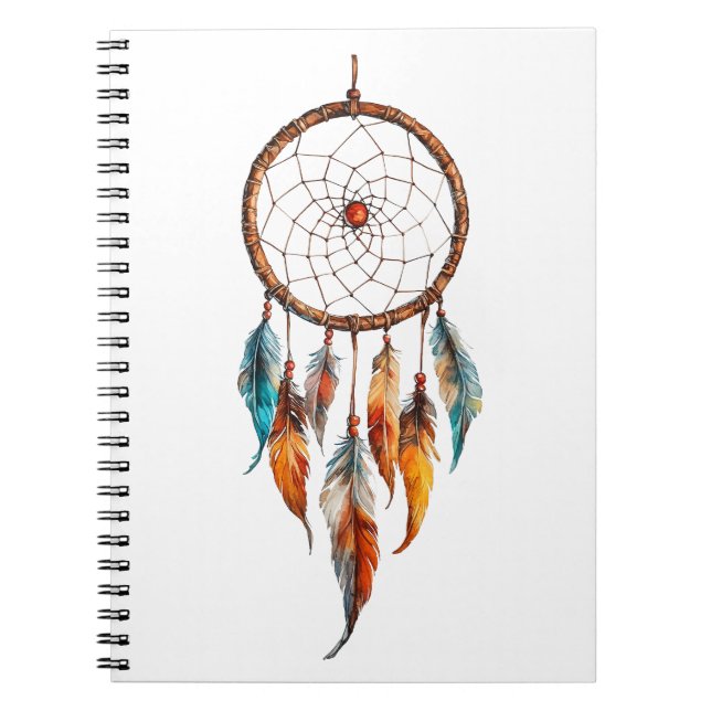 Bohemisch Feather Dreamcatcher-Notebook Notizblock (Vorderseite)
