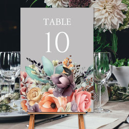 Bohemisch Floral Bouquet Wasserfarbe Tischnummer