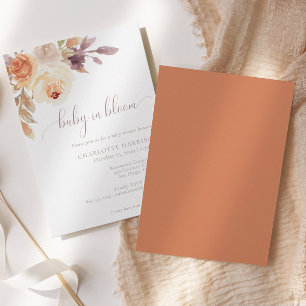Bohemisch Floral Terracotta   Babydusche Einladung
