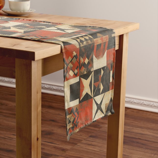 Bohemisch geometrischer Drucktisch Kurzer Tischläufer (Beispiel)
