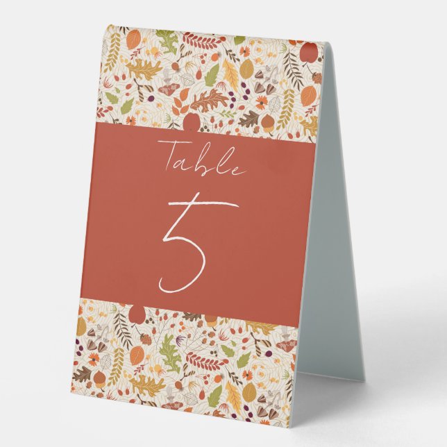 Bohemisch getrocknete Rustikale Herbstfälle Tischaufsteller (Vorderseite)