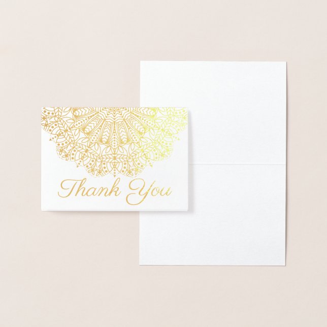 Bohemisch Glam Gold Mandala Script Folienkarte (Anzeige)