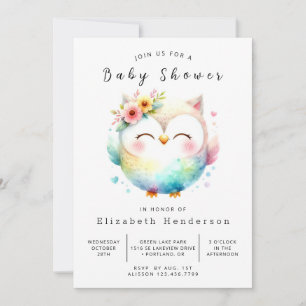 Bohemisch Happy Owl Baby Dusche Einladung